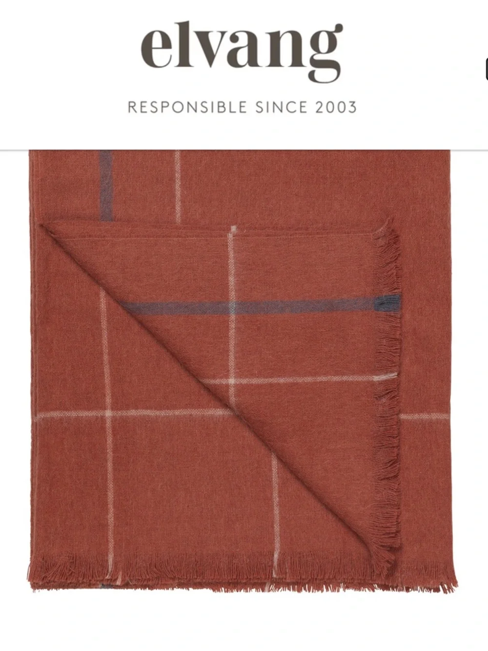 Elvang Alpaca / Wool Square Throw Blanket in rusty red NWT